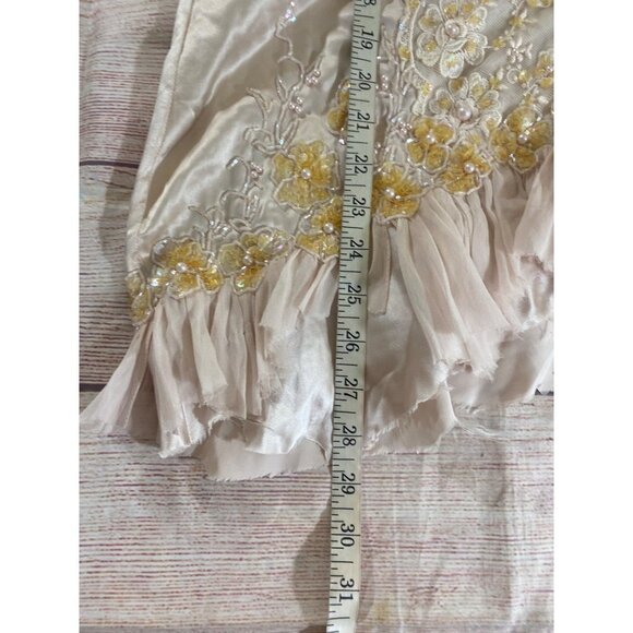 Vintage Creative Creations Women's Silk Beaded Asymmetrical Blouse - Large - Picture 9 of 13